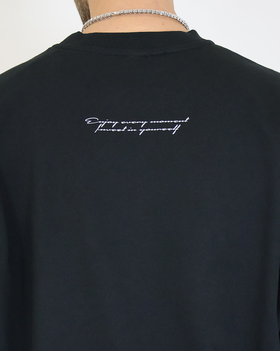Oversize French Terry Sweater Black