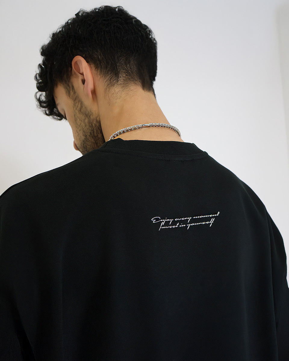 Oversize French Terry Sweater Black